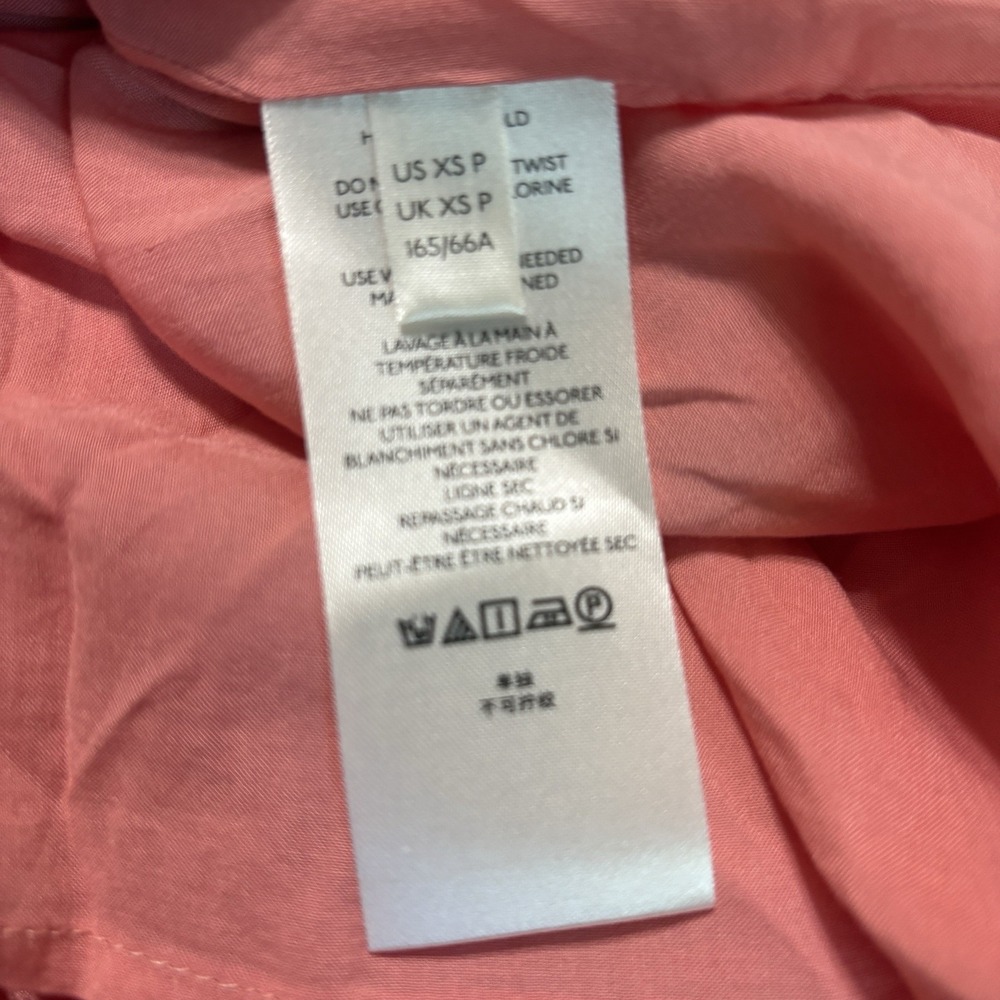 Anthropologie Danielle Duer Ella Skirt Tiered Pink Tangerine Lined XS Petite XSP - Picture 4 of 6